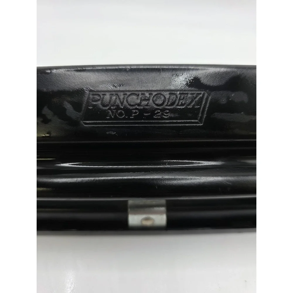 VTG Punchodex Black Rolodex 3 Hole Paper Punch Home Office‎ Desk Tool WORKS
